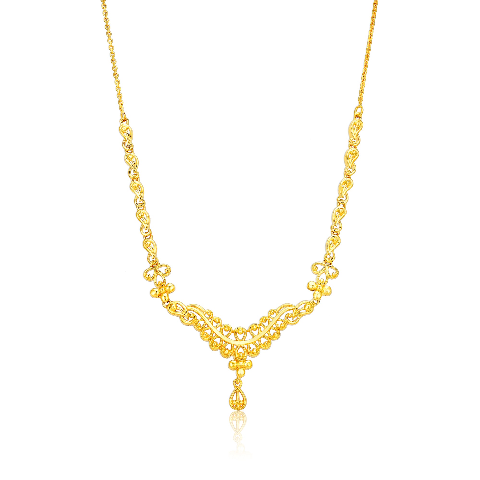 925 Sterling Silver Victorian Filigree Gold Plated Necklace for Women
