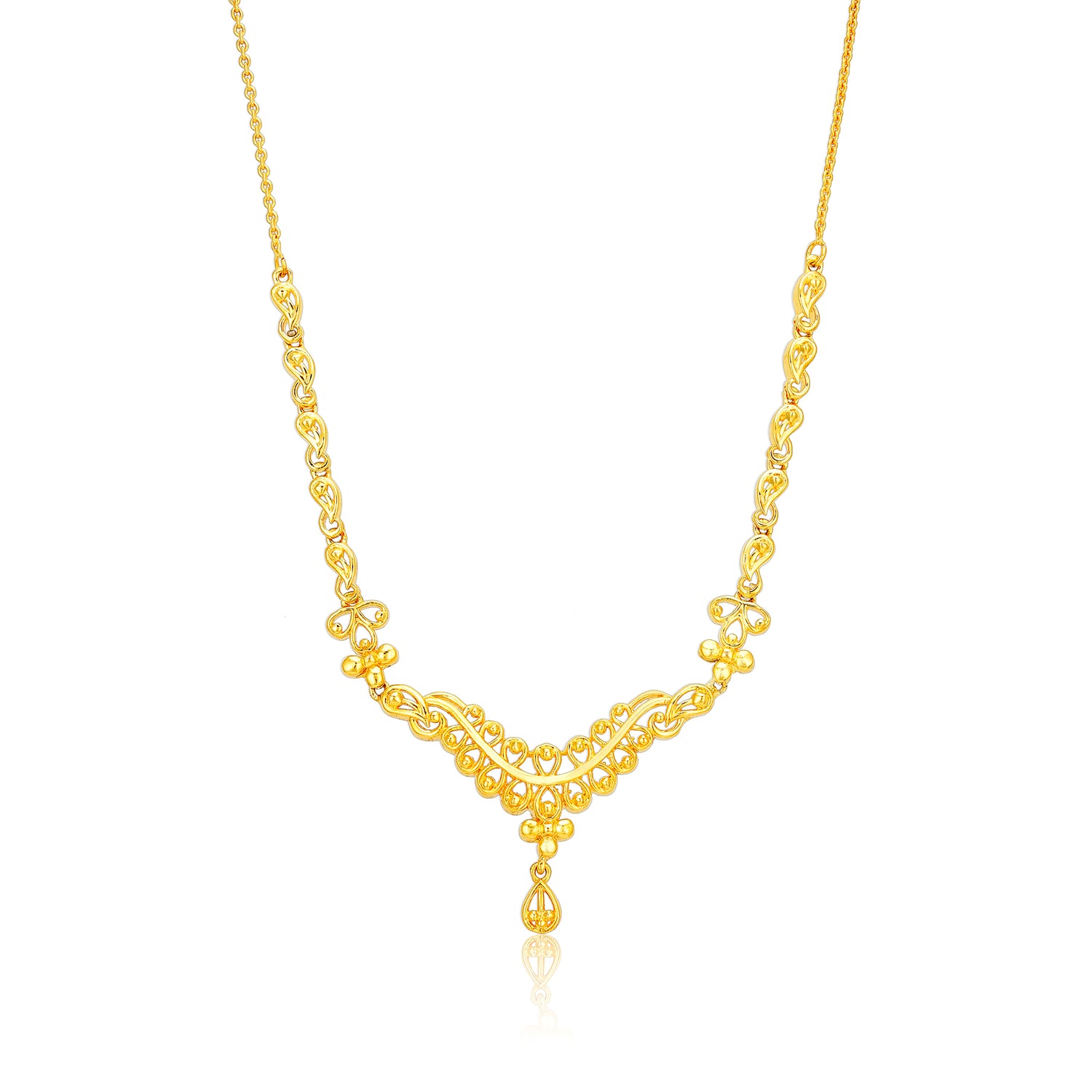 925 Sterling Silver Victorian Filigree Gold Plated Necklace for Women