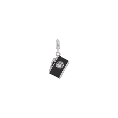 925 Sterling Silver Vintage Black Camera Pendant