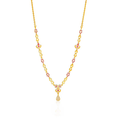 925 Sterling Silver Vintage Rosette Gold Plated Necklace for Women