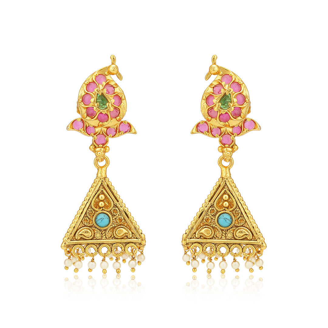 Sterling Silver Vintage Turquoise Ruby Stud