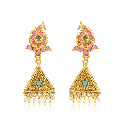 Sterling Silver Vintage Turquoise Ruby Stud