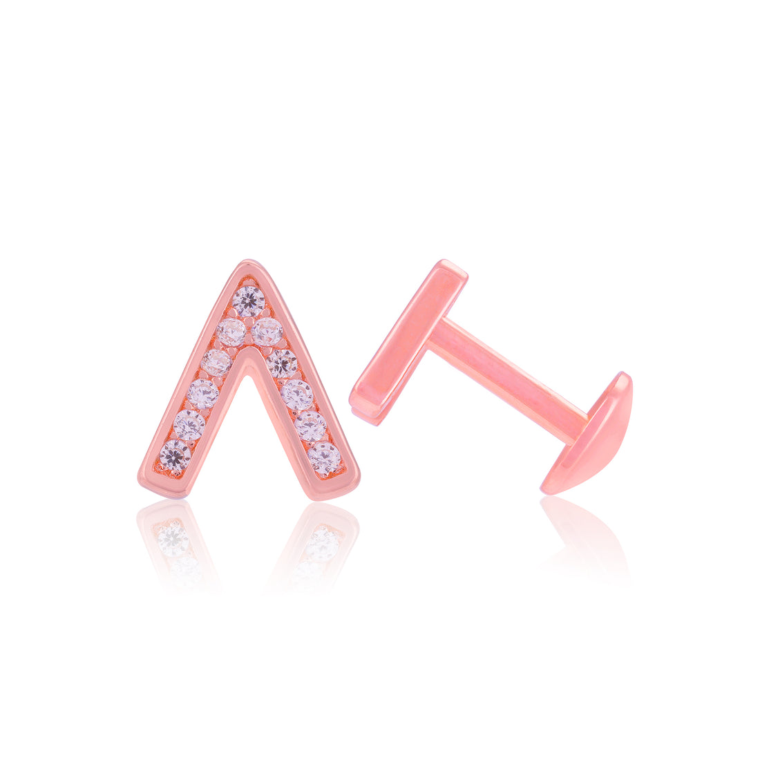925 Sterling Silver Vivid Vogue Rose Gold Plated Stud for Women