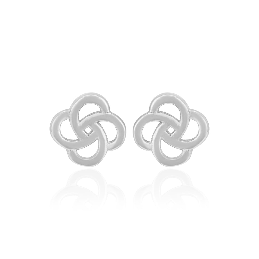 925 Sterling Silver Whirl Bloom Rhodium Plated Stud For Women