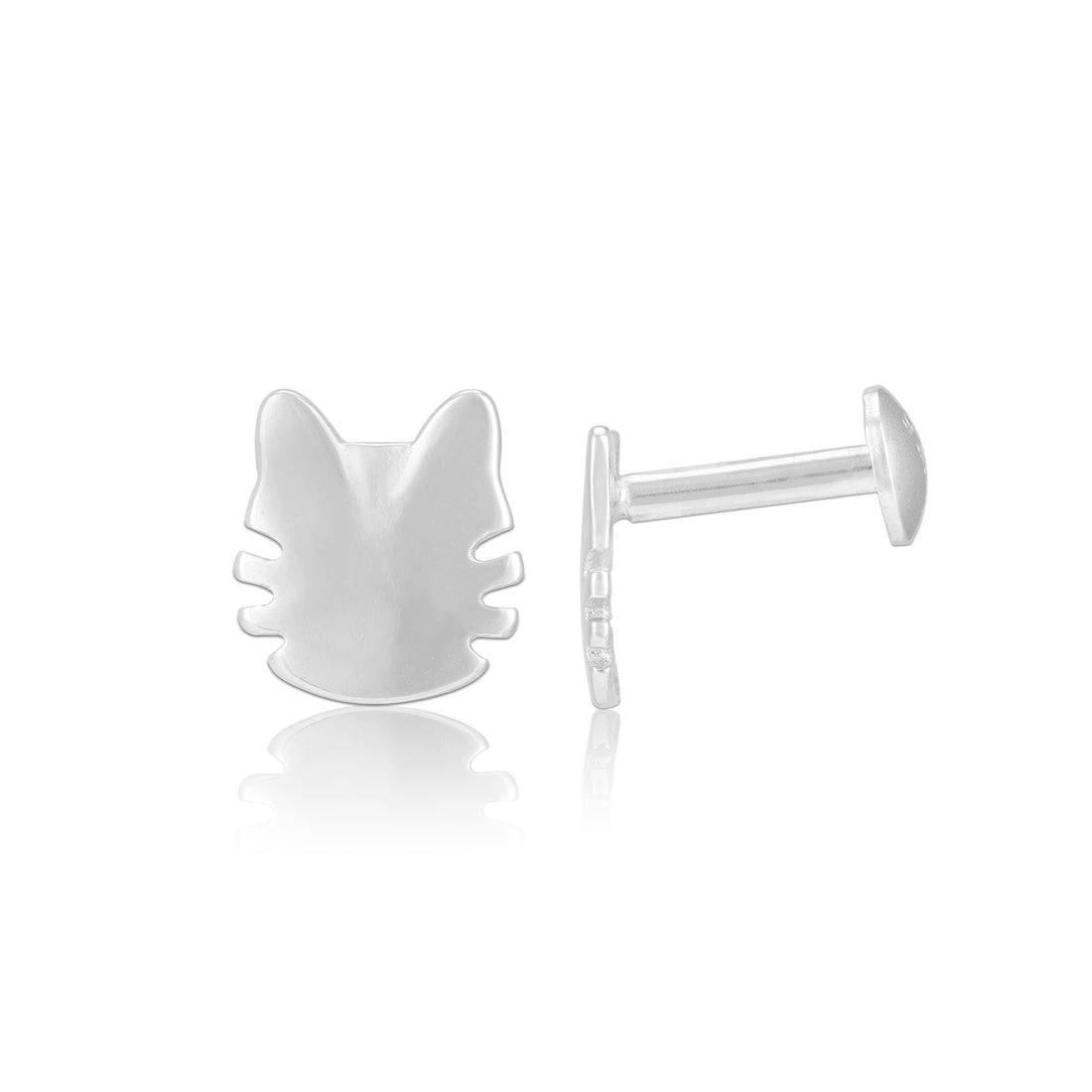 925 Sterling Silver Whisker Meow Rhodium Plated Earrings for Women