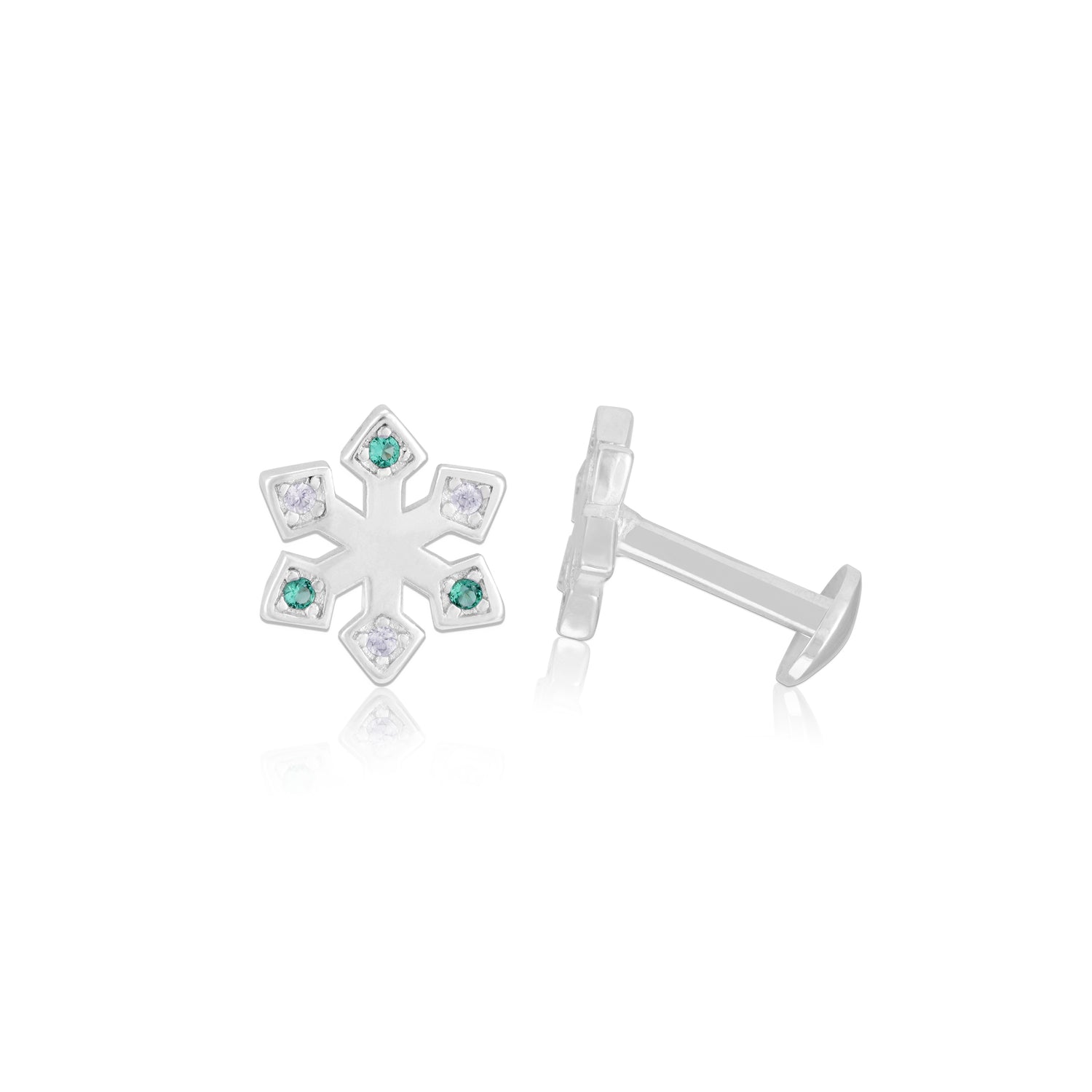 925 Sterling Silver Winter Bloom Rhodium Plated Earrings For  Women
