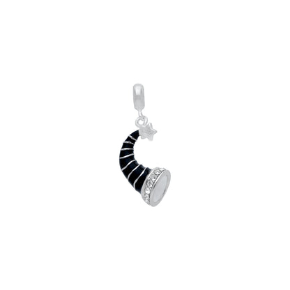 925 Sterling Silver Wizard Hat Rhodium Plated Pendant For Kids