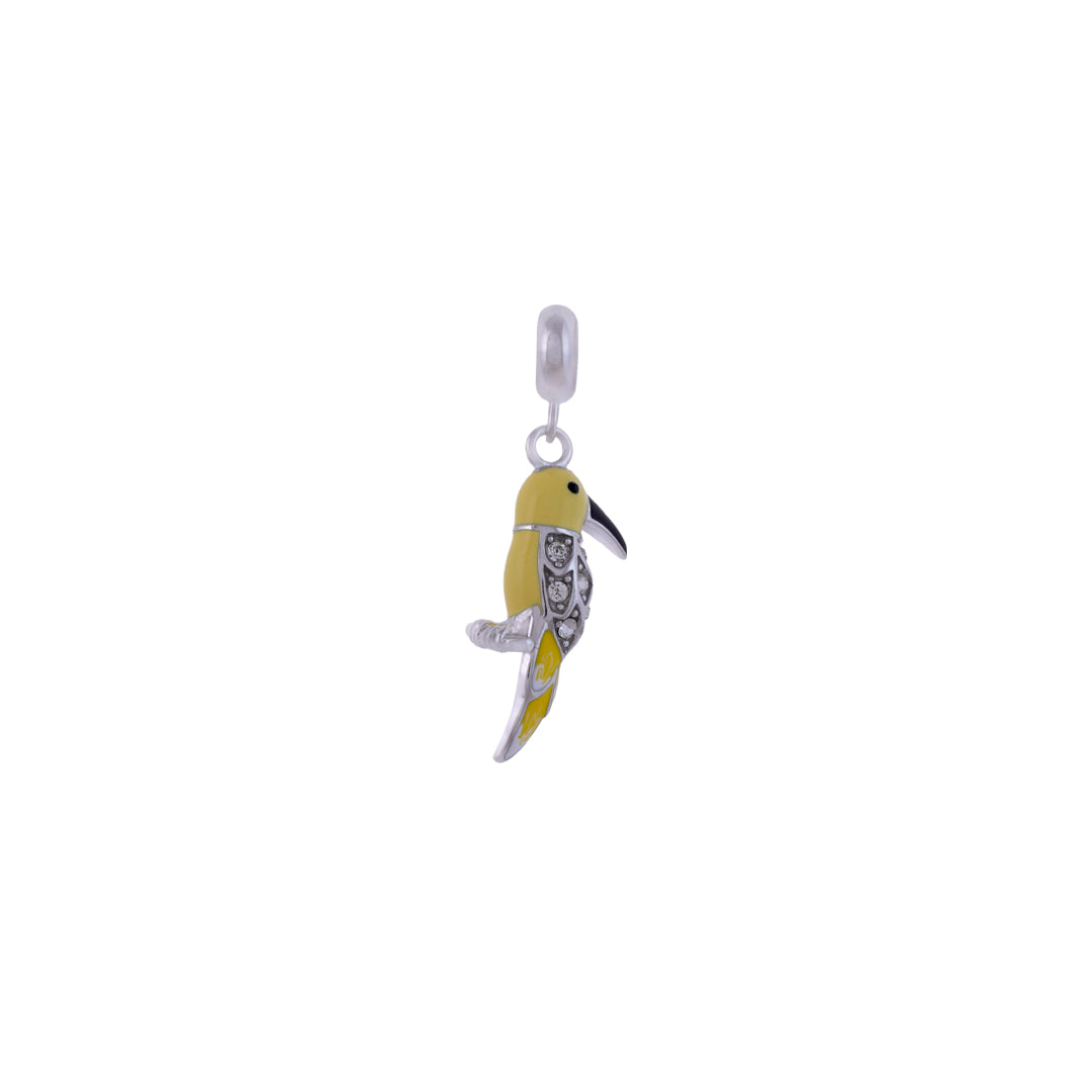 925 Sterling Silver Yellow Warbler Rhodium Plated Pendant For Kids