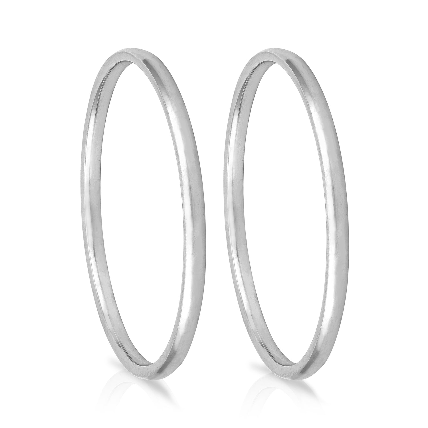 Streamlined 925 Sterling Silver Round Bangle for Baby