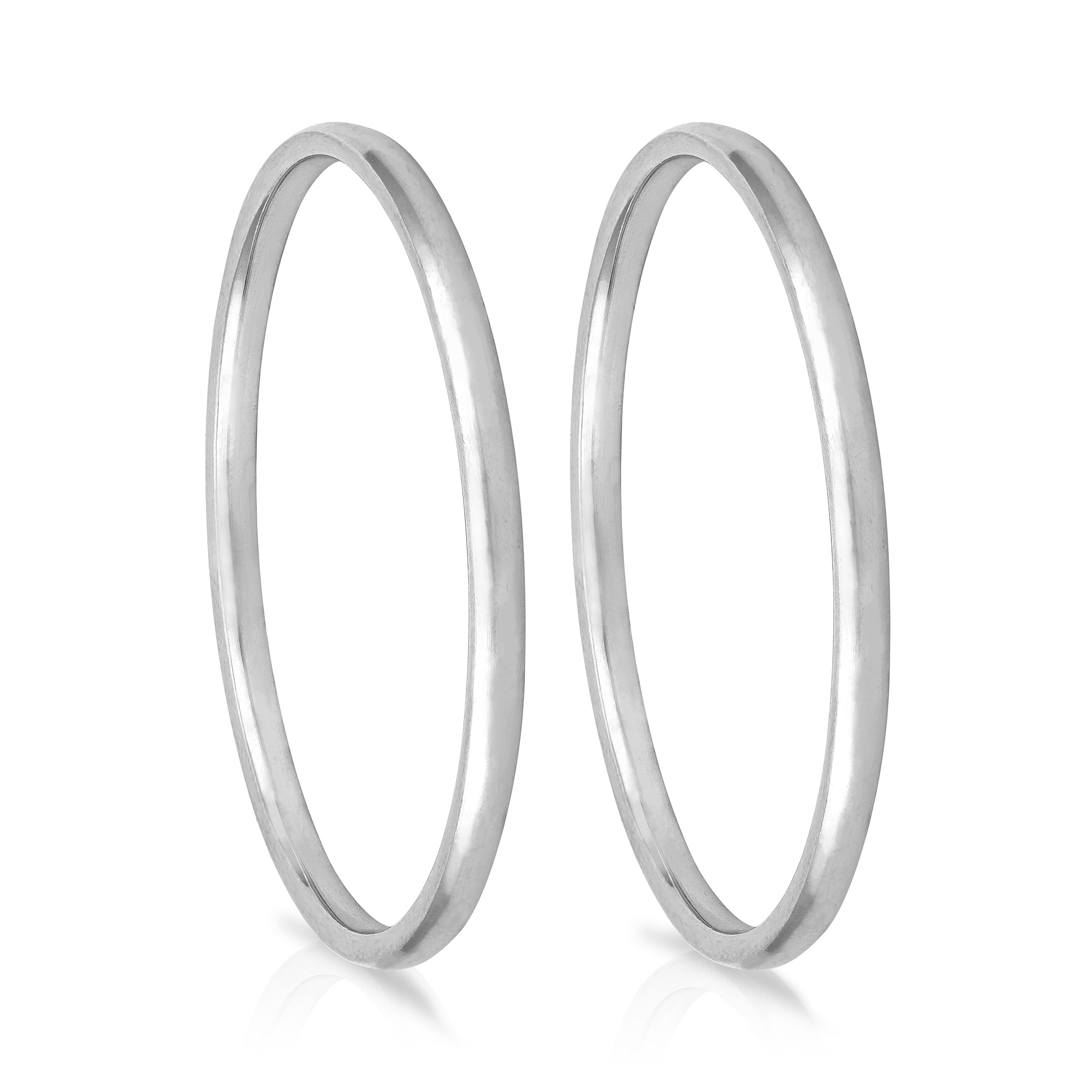 Streamlined 925 Sterling Silver Round Bangle for Baby