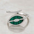 Striated Green Malachite Marquise Silver Ring