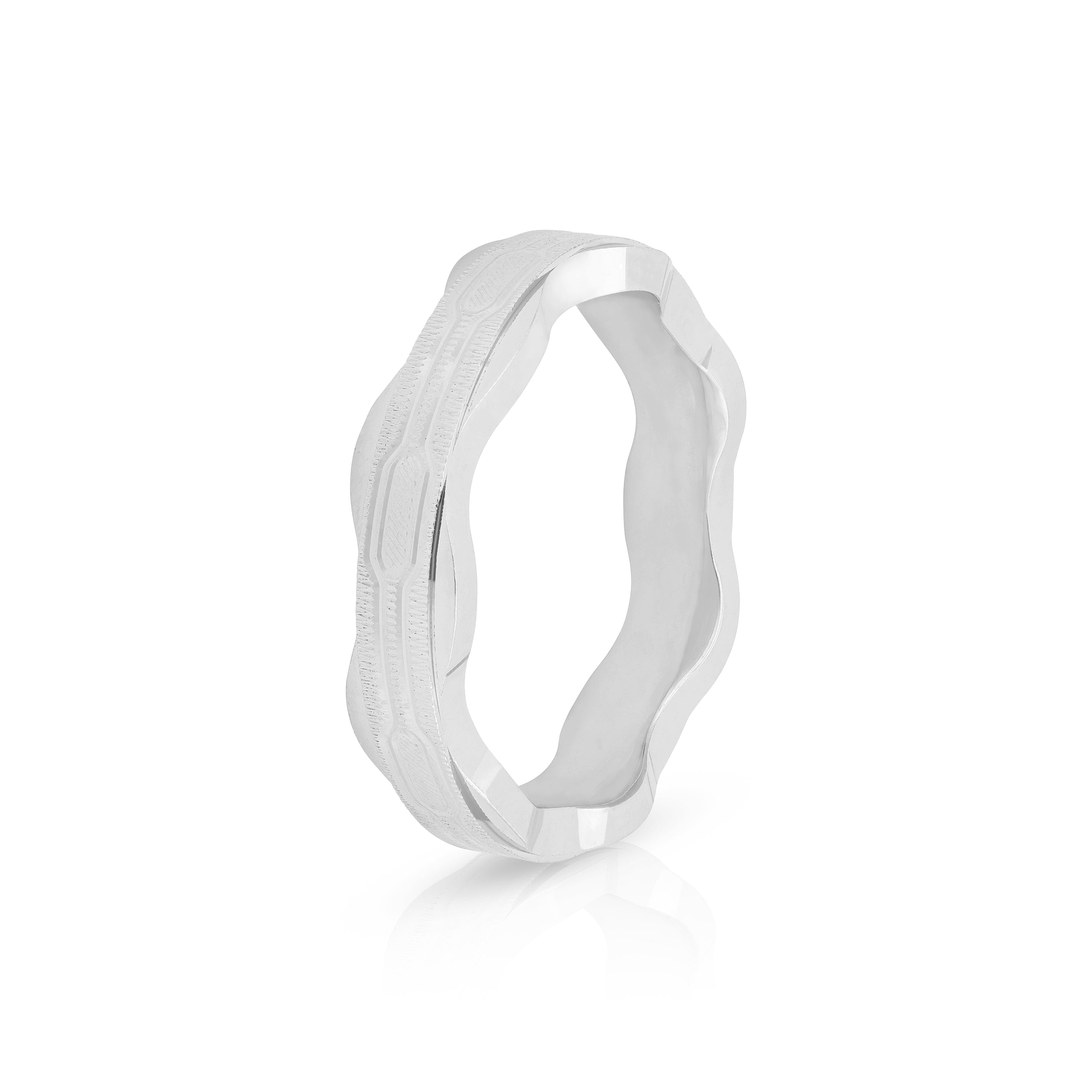 Stylish Flowing Bands 925 Sterling Silver Ring 