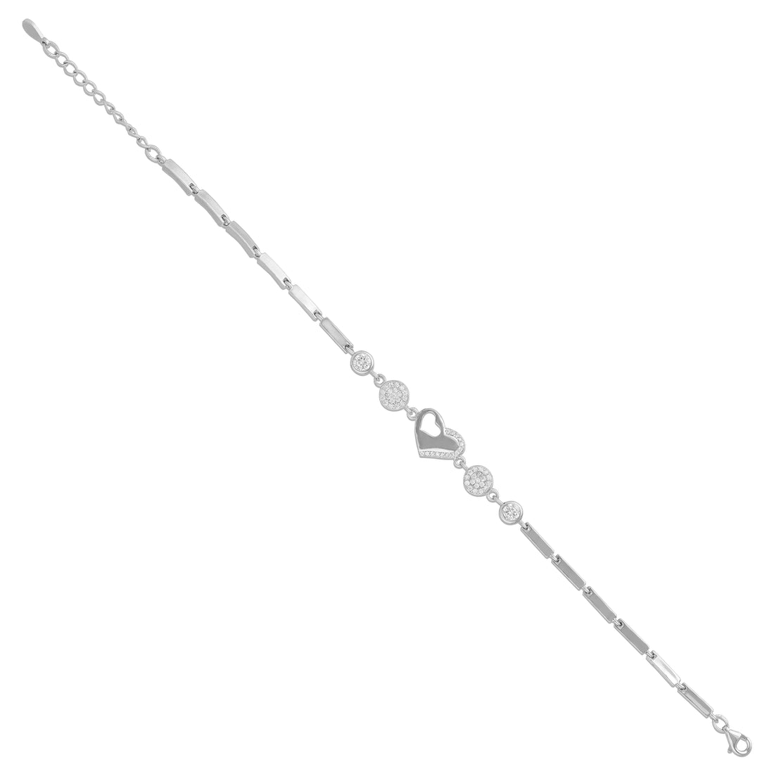 Stylish Heart Enchanting 925 Sterling Silver Bracelet for Women