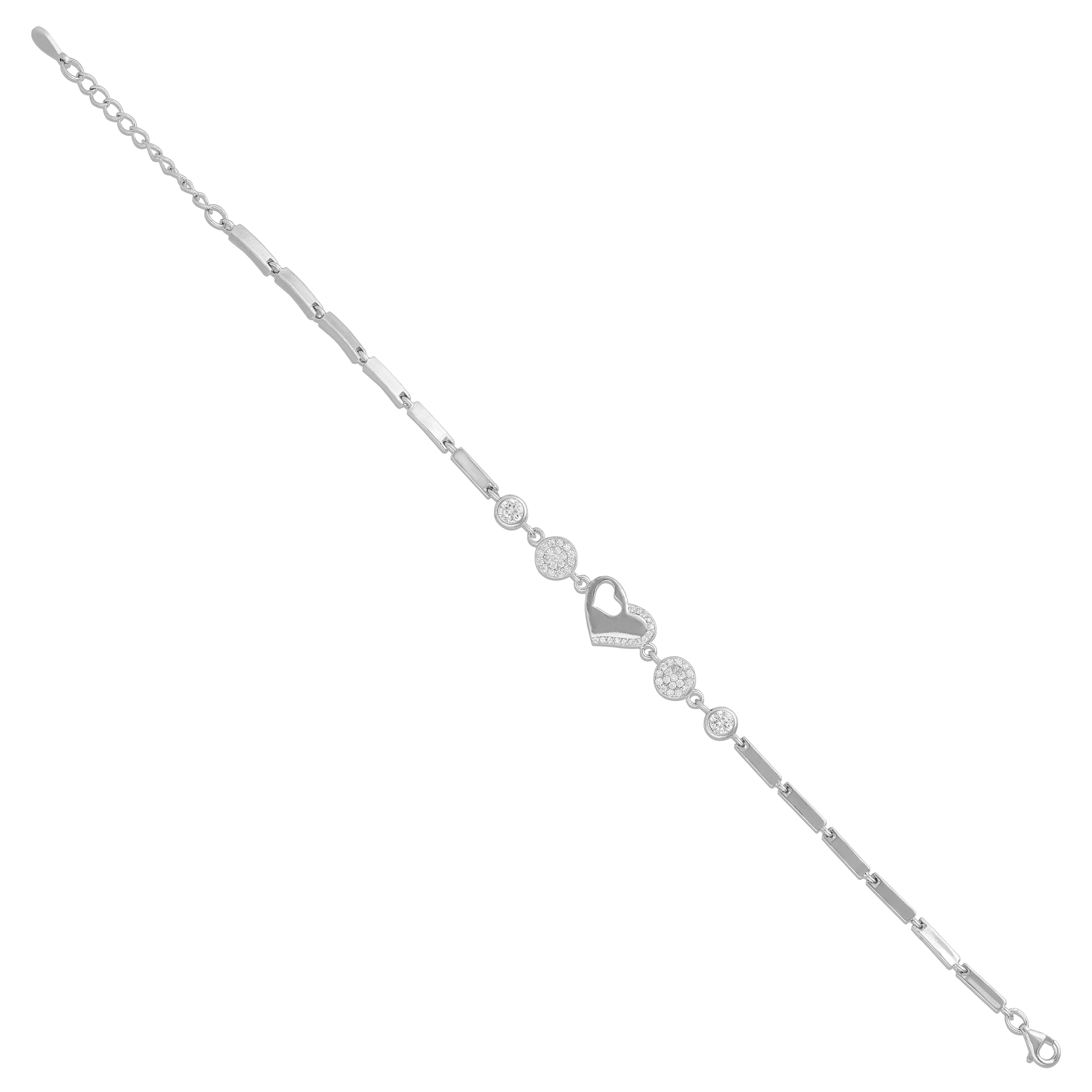 Stylish Heart Enchanting 925 Sterling Silver Bracelet for Women