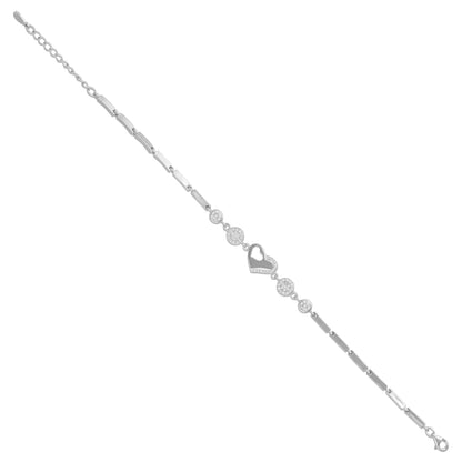 Stylish Heart Enchanting 925 Sterling Silver Bracelet for Women