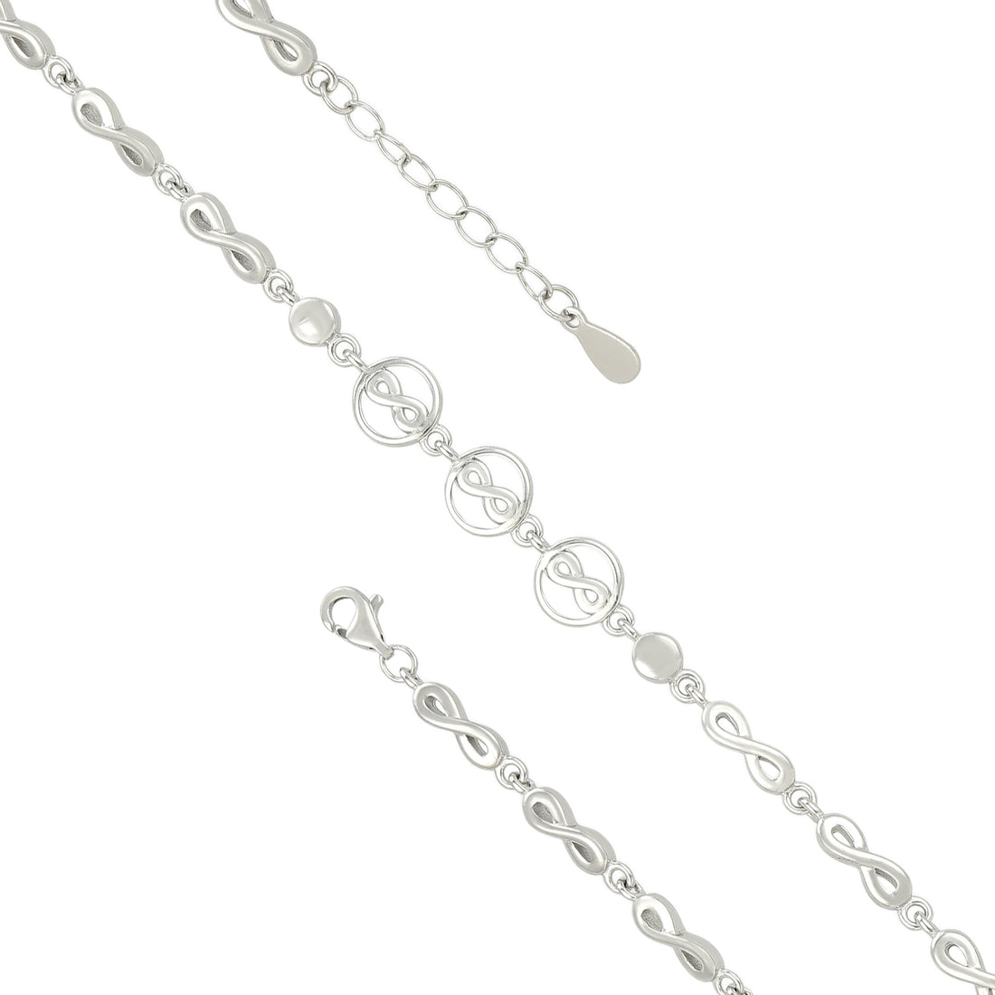 Stylish Bar Link Chain 925 Sterling Silver Bracelet Women