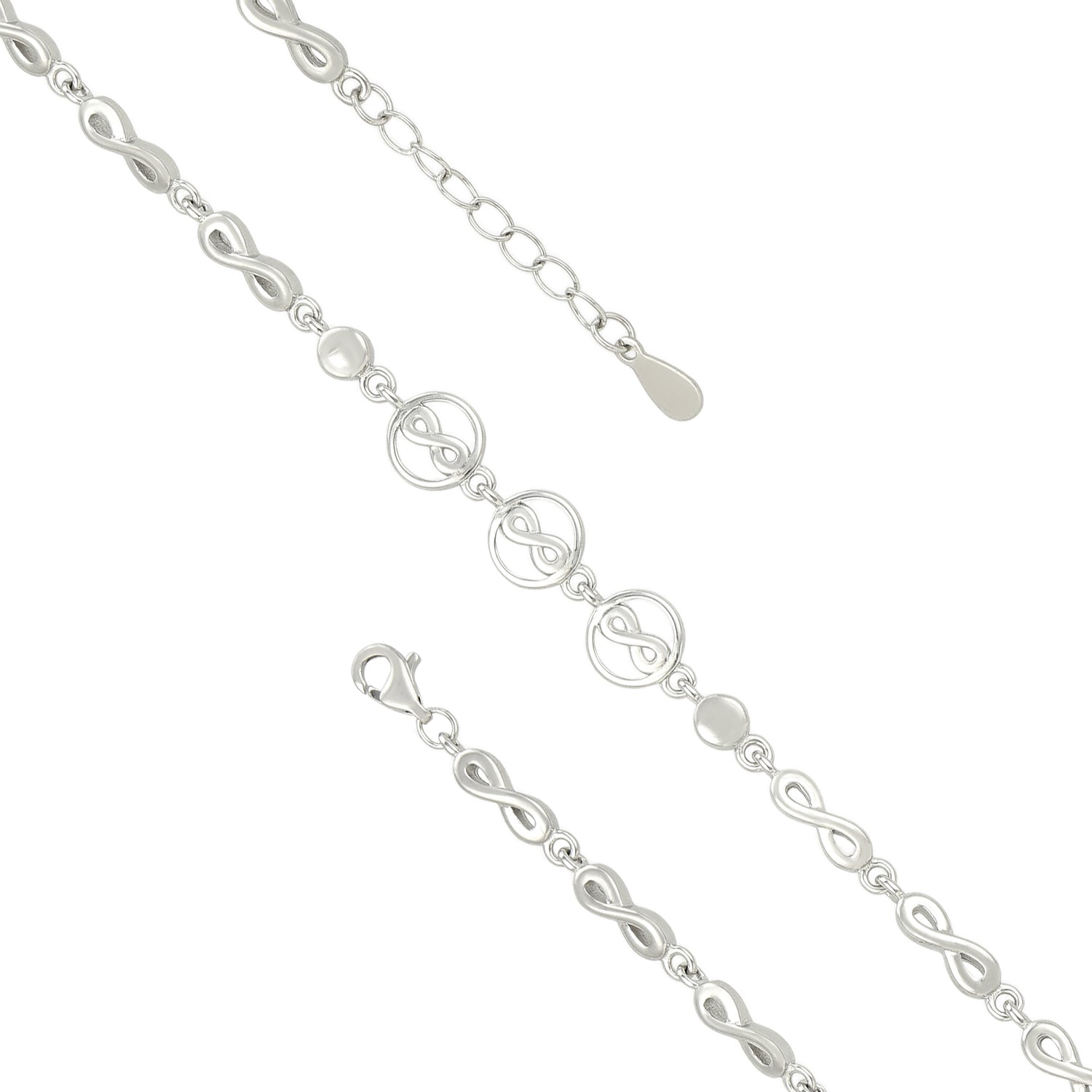 Stylish Bar Link Chain 925 Sterling Silver Bracelet Women