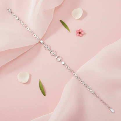 Stylish Bar Link Chain 925 Sterling Silver Bracelet Women