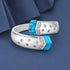 Stylish Blue Crossover Luxe Sparkle 925 Sterling Silver ring for women