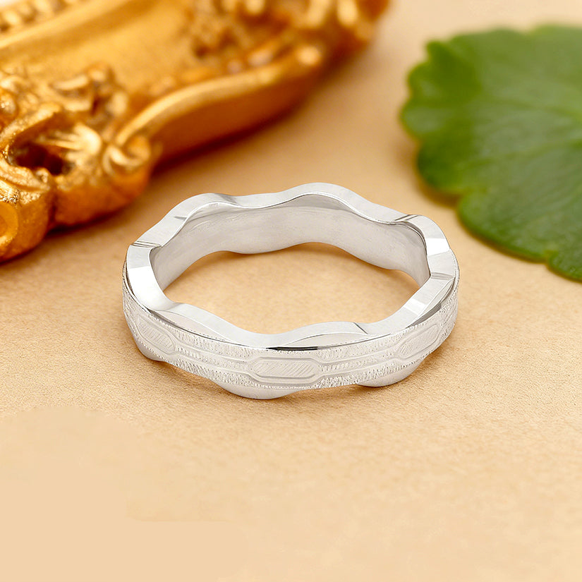 Stylish Flowing Bands 925 Sterling Silver Ring for Women