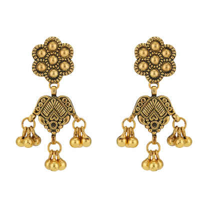 Subtle Elegance Gold Plated Beads Drop 925 Earrings