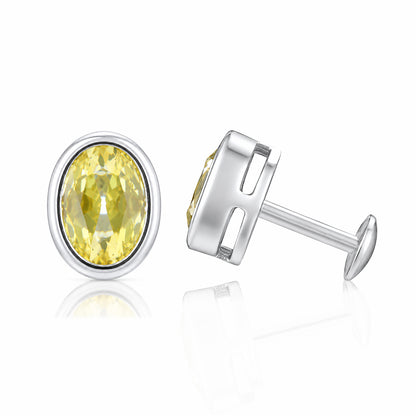 Sunlit Yellow Shine 925 Sterling Silver Stud Earrings