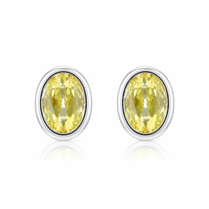 Sunlit Yellow Shine 925 Sterling Silver Stud Earrings