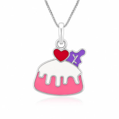 Sweet Birthday Cake Sterling Silver Enamel CharmPendant
