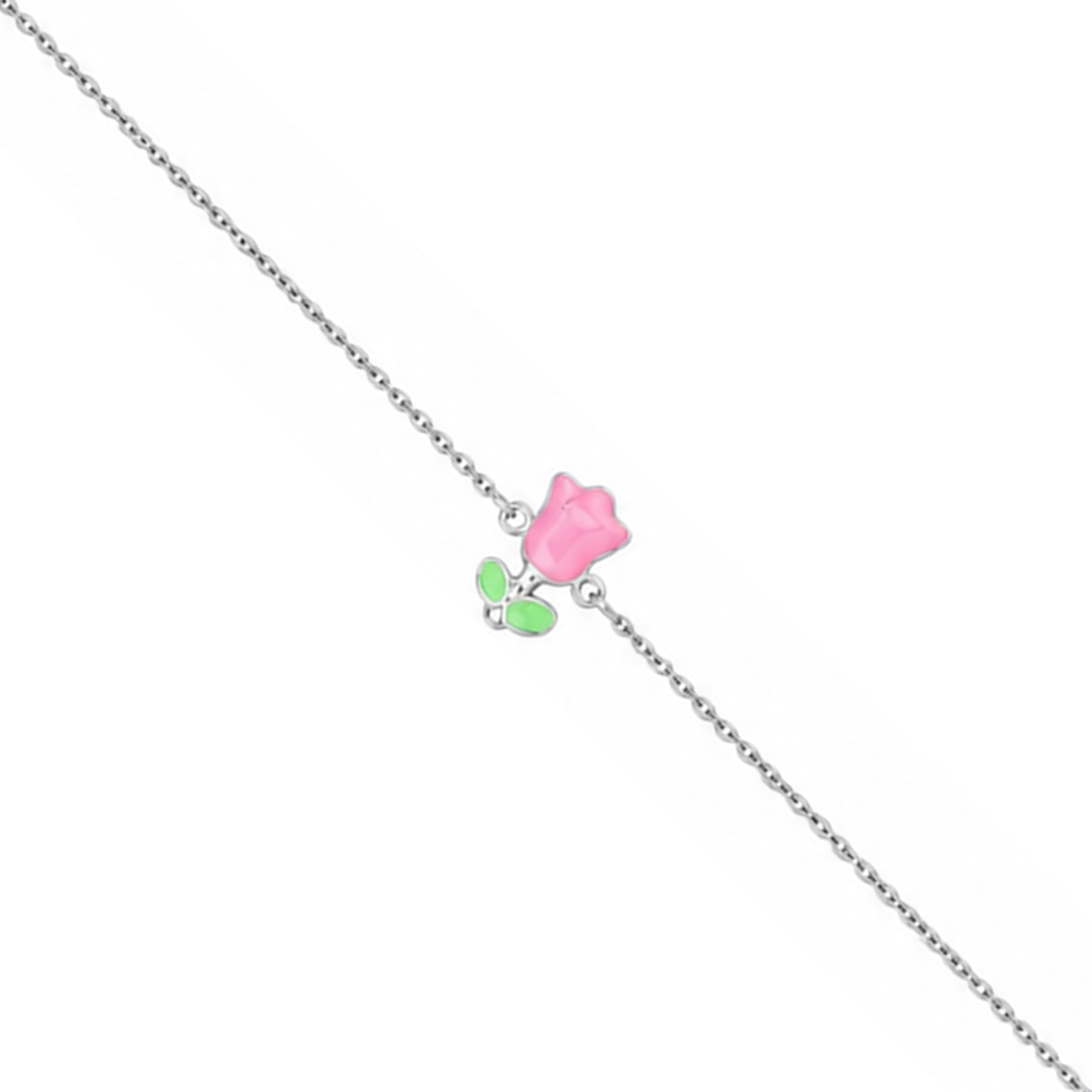 Sweet Rose 925 Sterling Silver Minimal Bracelet for Women