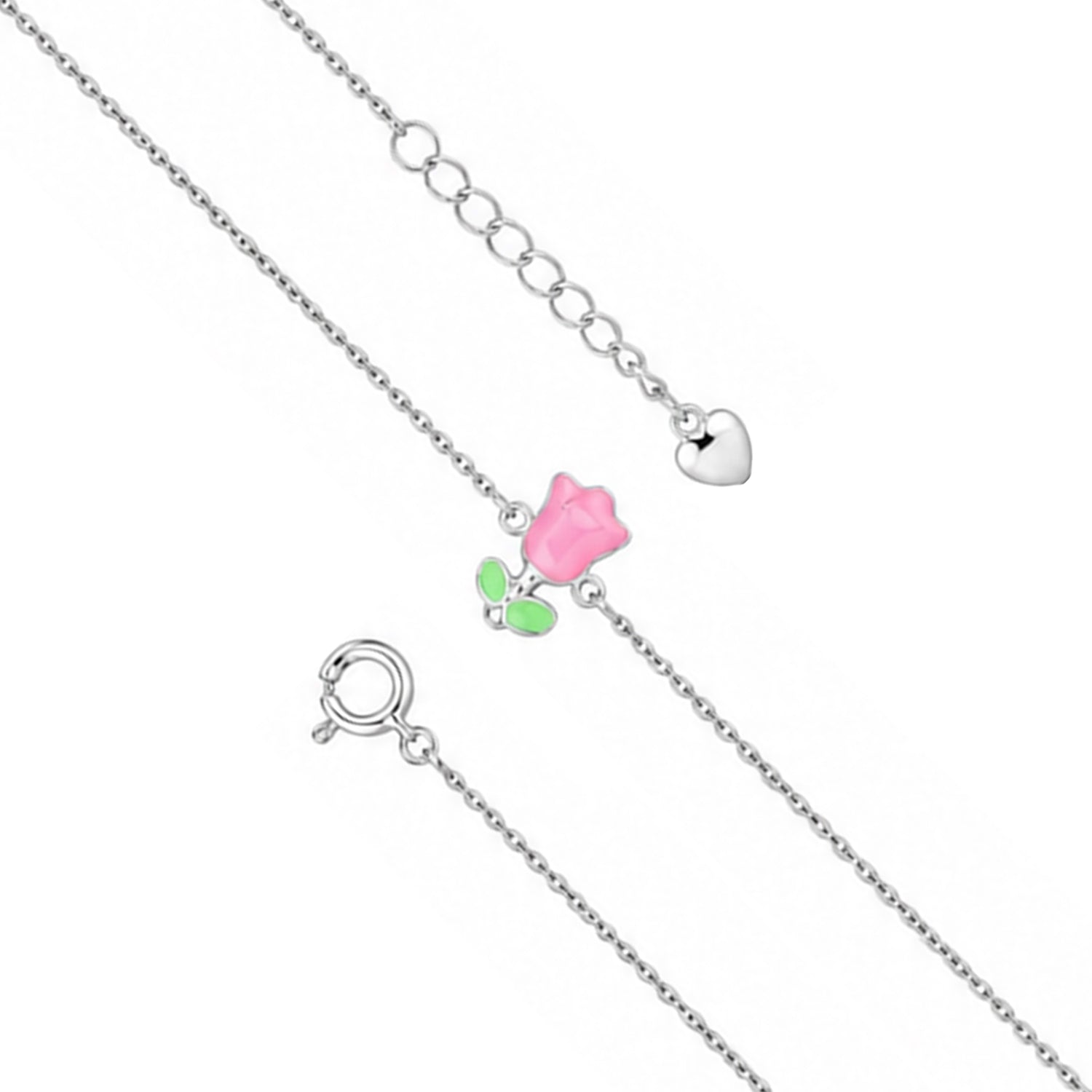 Sweet Rose 925 Sterling Silver Minimal Bracelet for Women
