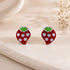 Sweet Strawberry Sparkle Delight 925 Sterling Silver Baby Stud 