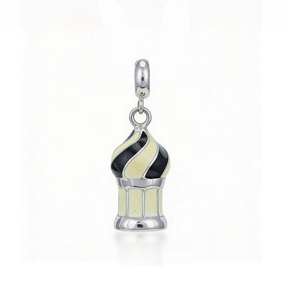 Swirl Ice Cream Charm 925 Sterling Silver Pendant