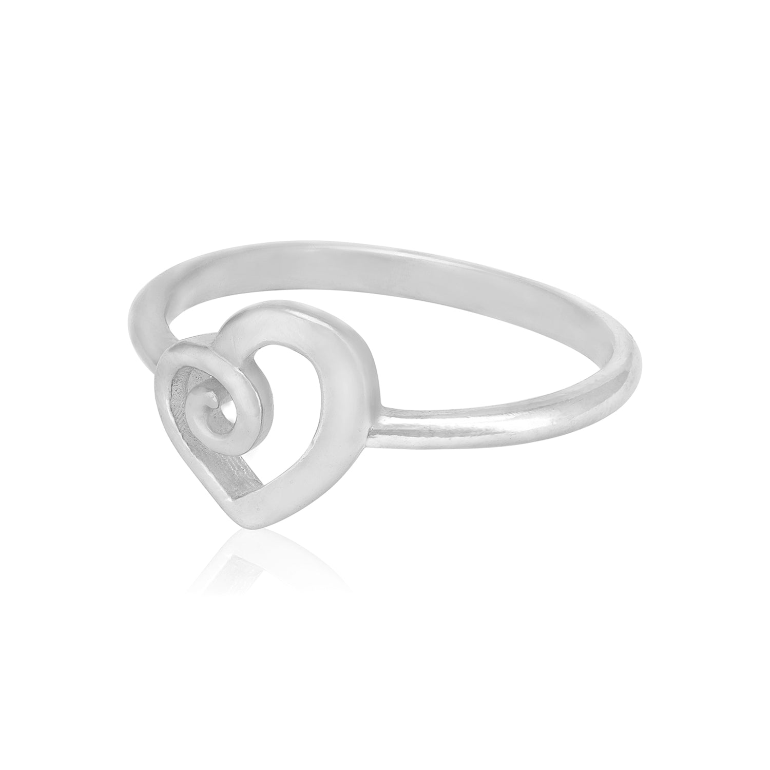 Swirled Heart 925 Rhodium Plated Elegant Rings