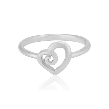 Swirled Heart 925 Rhodium Plated Elegant Rings