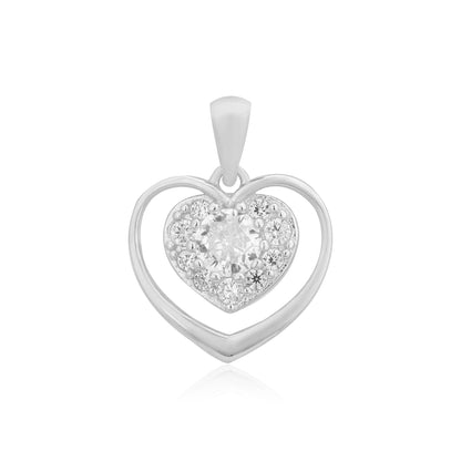 Sync Dual Heart 925 Rhodium Pendants