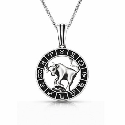 Taurus Zodiac Silver Rakhi Pendant