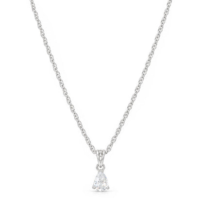 Teardrop Solitaire Sterling Silver Chain