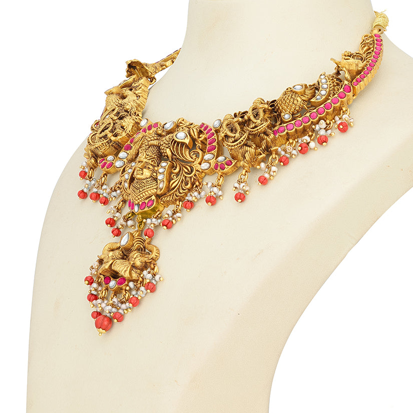 Temple Nagas 925 Sterling Silver Royal necklace for women