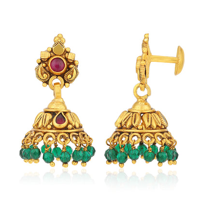 Temple Glow 925 Sterling Silver Ruby Earring for Women
