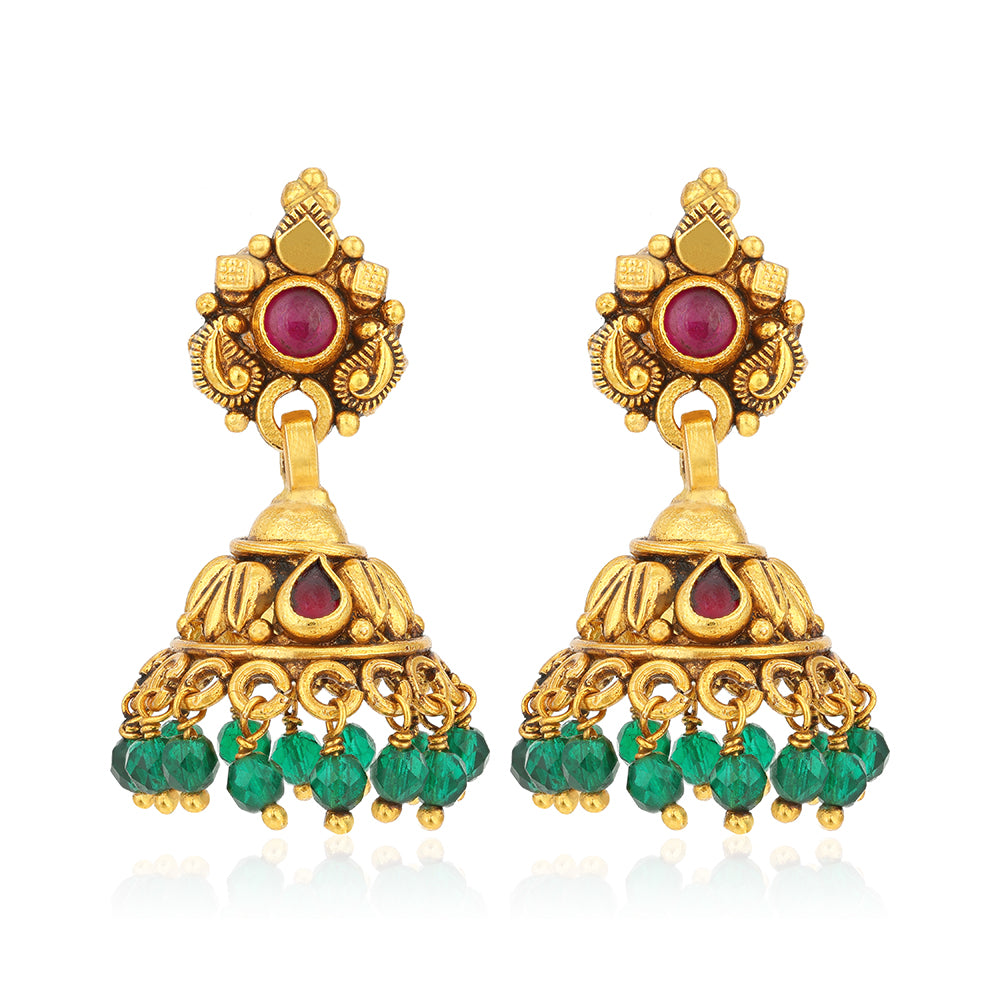 Temple Glow 925 Sterling Silver Ruby Earring for Women