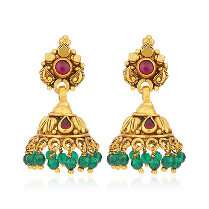 Temple Glow 925 Sterling Silver Ruby Earring for Women