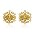 Gold earrings with star design and embedded stones on a white background