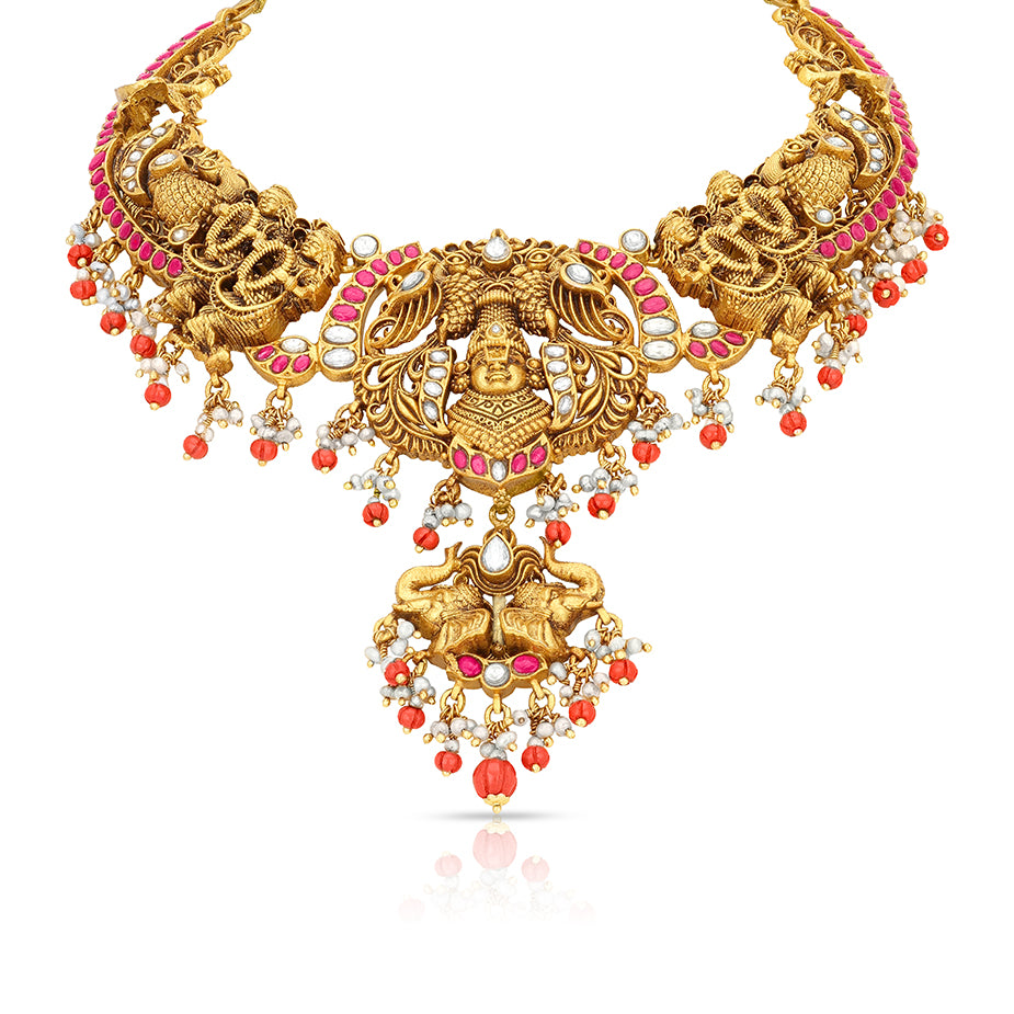 Temple Nagas 925 Sterling Silver Royal necklace for women