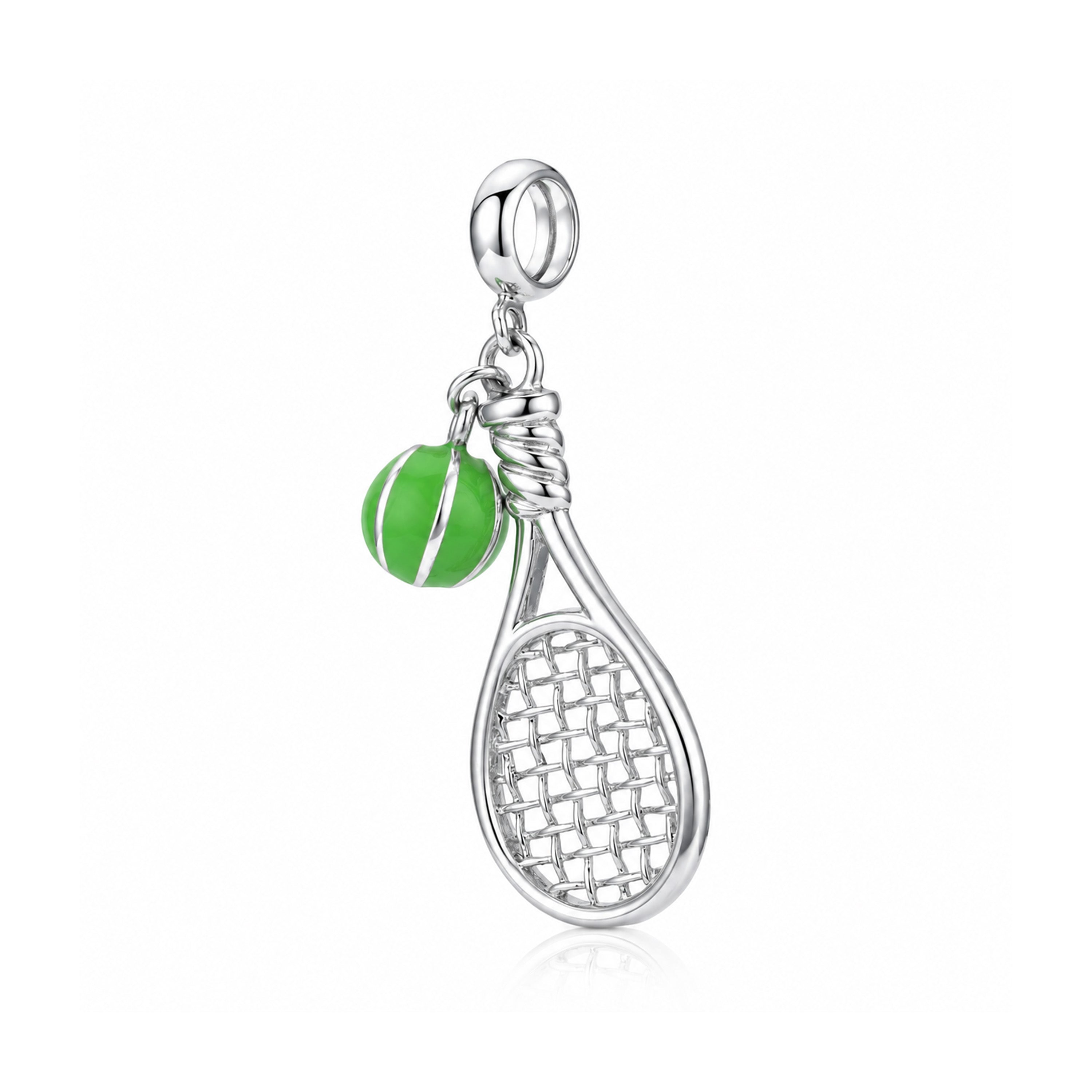 Tennis Racket Charm 925 Sterling Silver Pendant