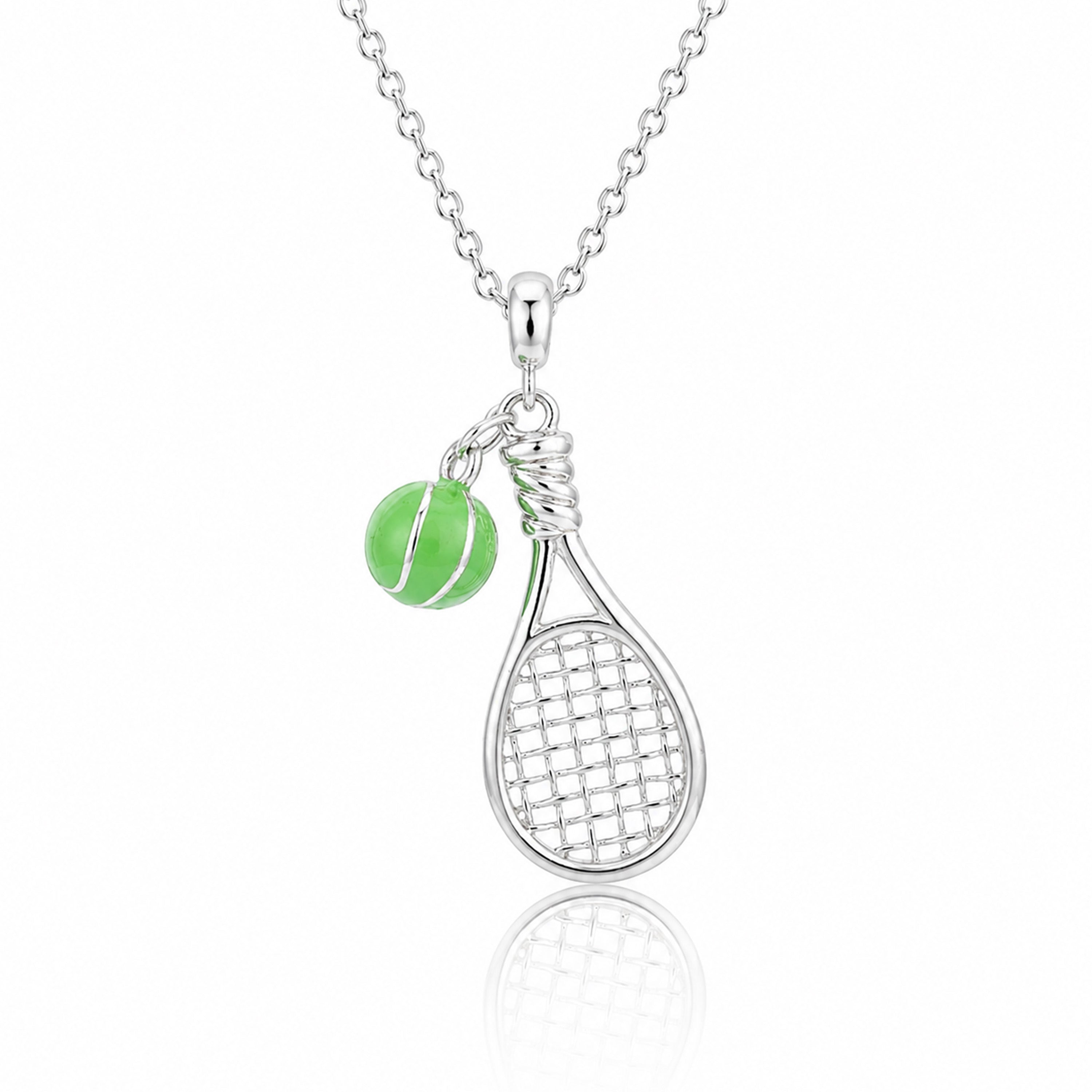 Tennis Racket Charm 925 Sterling Silver Pendant
