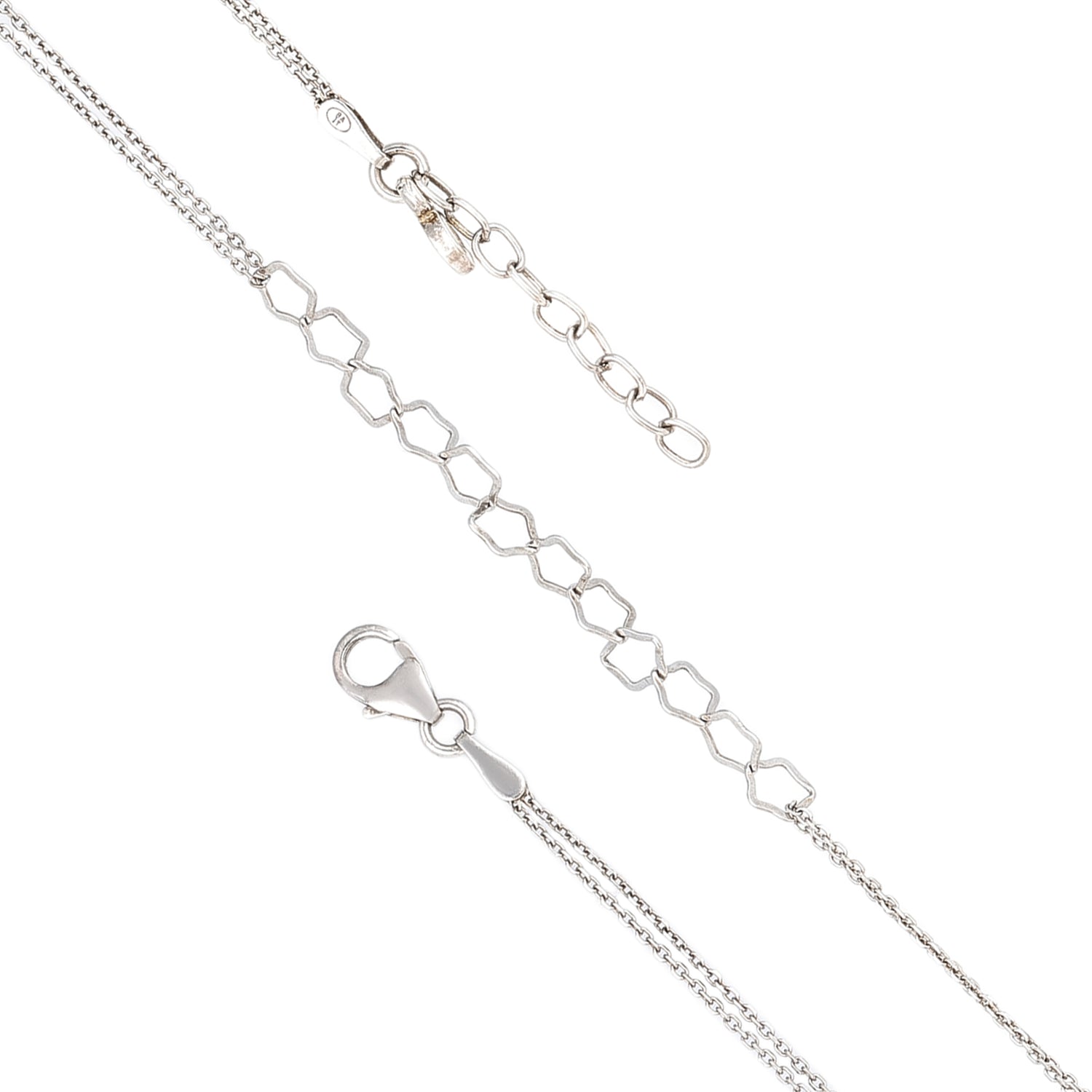 Textured Geometric Interlocking Silver Pentagon Bracelet