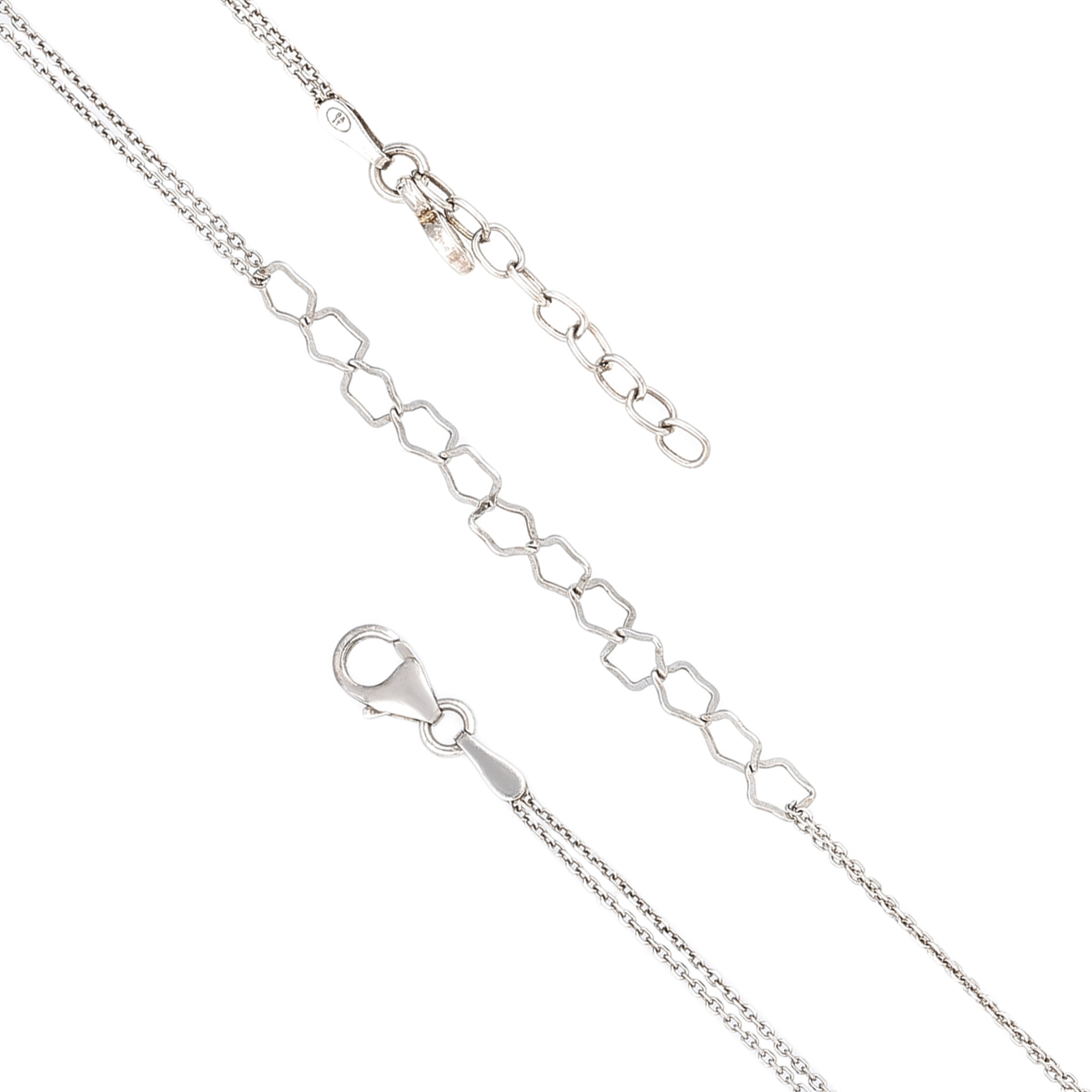 Textured Geometric Interlocking Silver Pentagon Bracelet