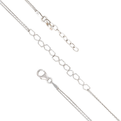 Textured Geometric Interlocking Silver Pentagon Bracelet