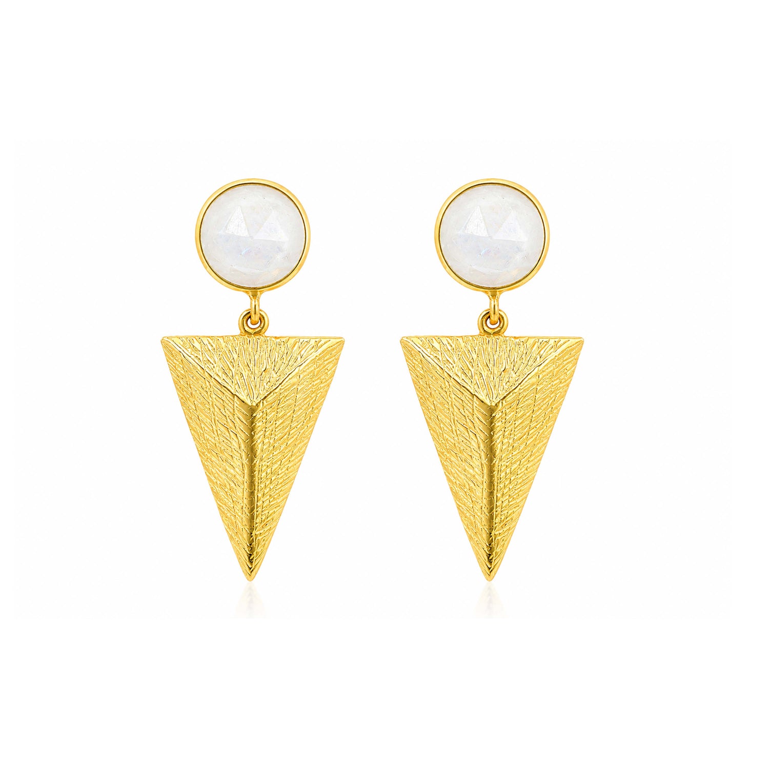 Textured Geometric Charm 925 Sterling Silver Earrings