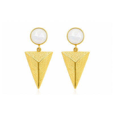 Textured Geometric Charm 925 Sterling Silver Earrings